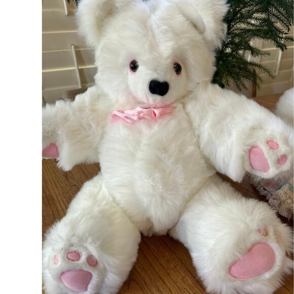 Pair Wht Redfield Bears inc, Musical Fluffy Bear Set #093632 20’ in. - Picture 10 of 10